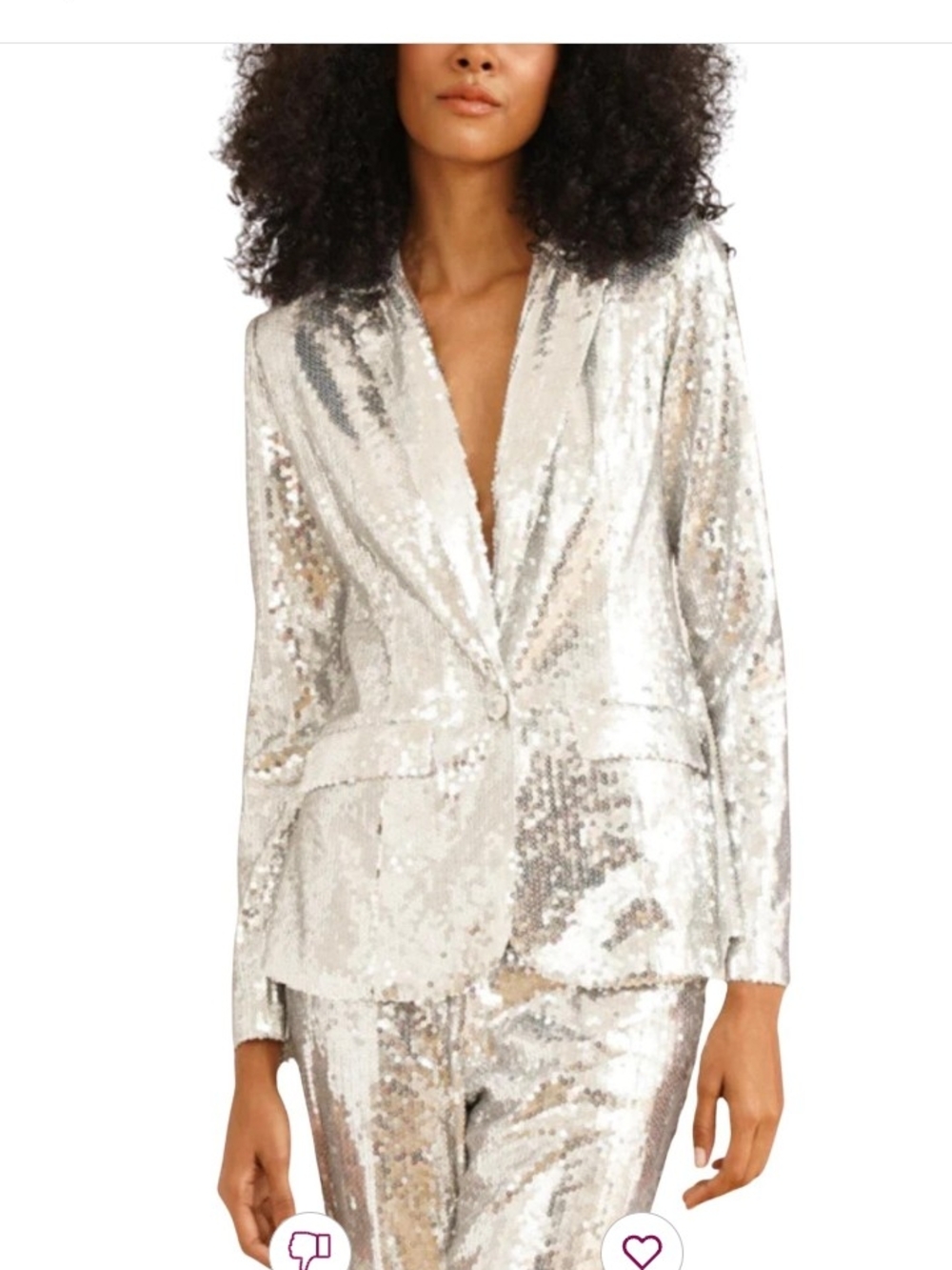 Yumi Kim Silver Sequin Blazer Jacket